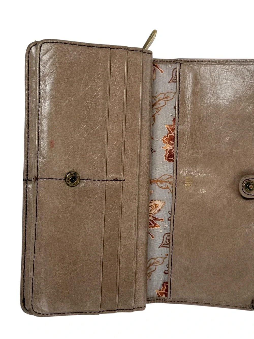 HOBO Classic taupe neutral Leather Wallet